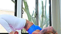 Mom coated in oil and fucked hard in her slutty ass