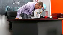 Cheeky college girl will do anything to pass the exam