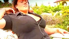 A big busty girl enjoying outdoor sex