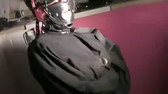 Hot BDSM as she masked to taste the piss