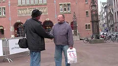 Fat old man pounds his dick into a prostitute from behind