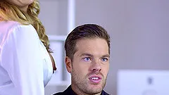 Hardcore office sex with the breathtaking big tits babe