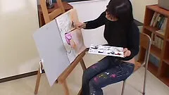 Soft black turtleneck on a cute Japanese cocksucker