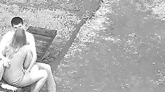 Amateur couple on a date and caught by street camera