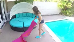 Adorable girl would rather fuck a big cock than do yoga