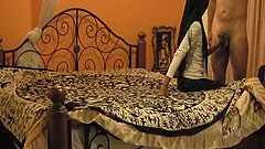 Homemade interracial hardcore with a skinny black chick