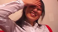 Cute Japanese girl fucked in her hairy cunt before he cums