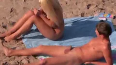 Amateur couple having sex on the beach