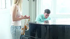 Leggy brunette rides that monster cock hardcore close up