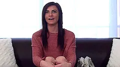 Casting cutie with a skinny body and small tits fucked hardcore