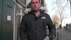 Tattooed prostitute's tits bounce as she rides her client's cock