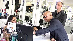 Busty black woman with natural tits loves interracial sex with whites