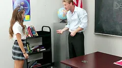 Coed still in uniform is poked in the pussy after class