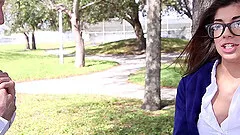 Dirty coed keeps the uniform on while getting laid