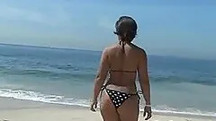 Brazilian MILF walking on the beach and then get fucked