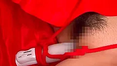 Tied and gagged Japanese girl with a vibrating toy in her cunt