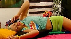 Nice tits teen enjoys a sensuous solo pussy toying action