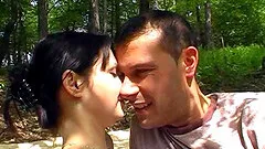 College hottie in miniskirt enjoys hot anal pounding in the woods