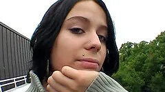 Big tit pornstar sucking a huge cock in a close up shoot