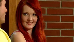 Redheaded beauty with very small tits fucked hardcore