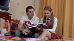 Horny college girl in uniform squirms as her anal takes a hardcore pounding