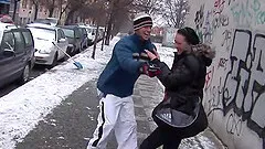 After a walk in the snow they warm up by stripping and fucking