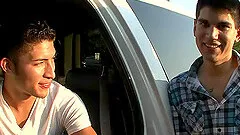 Sexy college guys strip down, suck cock and fuck hardcore