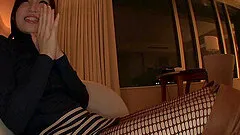 Cock riding in a spandex swimsuit and tan pantyhose