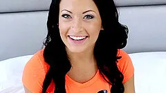 Athletic teen peels off her yoga pants so she can get some dick