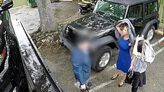 Beautiful cock sucking MILF with big tits gets nasty in a car