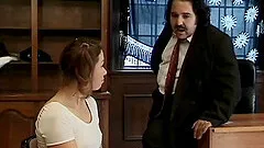 Teen beauty groans as her fat professor plants his cock deep in her ass