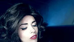 Brunette sex bomb slides off her pants and jams her cunt with a toy