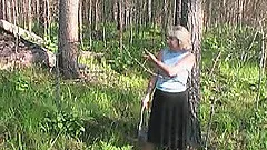 Soldier finds an old lady in the woods and fucks her