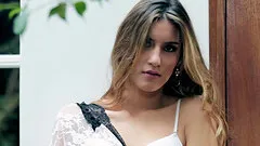 Lace lingerie and a hot bra and panty set on a tasty stripping chick