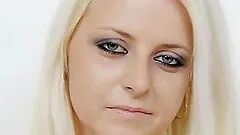 Slim blonde full in panty-hose