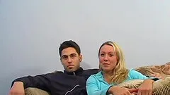 Horny blonde tramp loves an amateur blowjob and a cumshot