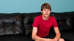 Twink guys strip down and fuck their brains out on the couch