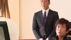 Naughty Japanese lady gets ripped and banged hardcore in this office scene