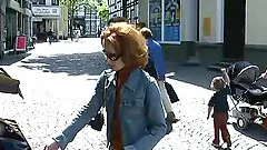 Skinny redhead outdoor anal