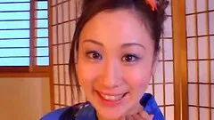 POV kimono girl blowjob and hardcore fucking with a facial