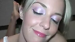 Cuddly blonde delivers a hypnotic blowjob in this close up pov shoot