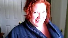 Redheaded BBW wife and hubby film a fuck and facial scene