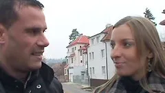 Stocking-clad whore with a slim body enjoying a hardcore MMF threesome