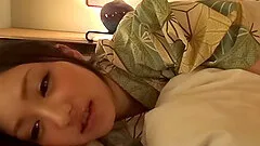 A lingerie wearing Japanese babe mounts up on his dick