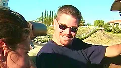 Alluring cowgirl giving deepthroat blowjob before getting drilled hardcore