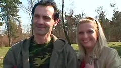 Smiley cowgirl does not mind getting screwed in the park