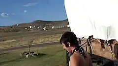 A couple on vacation makes a homemade fuck video in the woods