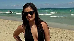 Picking up a Latina at the beach and penetrating her wet cunt