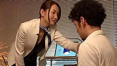 Tight skirt wearing Japanese woman puts her magic hands to work