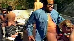 Palpitating friends end up having an organized orgy outdoors in a close up shoot